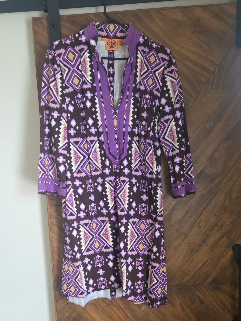 Tory Burch Purple Geometric Tunic
